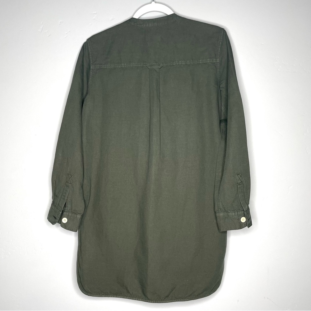 TOAST UK Elena Tunic Shirt Cotton Linen 4 Dusted Khaki Olive‎ Green Lagenlook - Picture 10 of 10